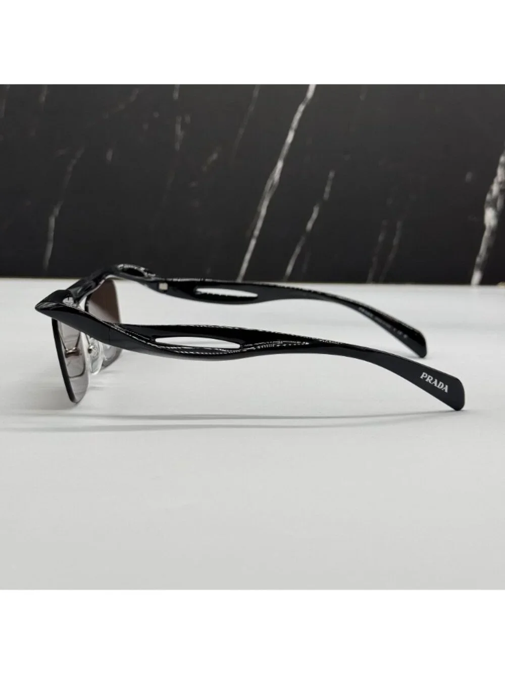 NEW PRADA PRA15S 1AB8C1 SUNGLASSES PR A15S 1AB8C1 SQUARE BLACK UNISEX SPR A15S
